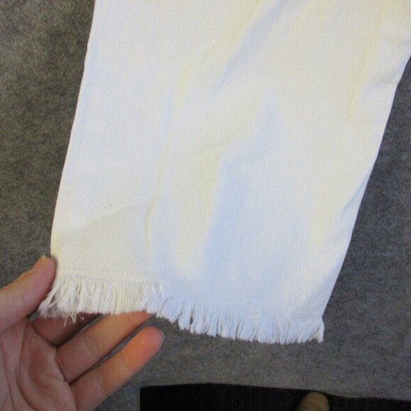 Habitat Womens White Denim Jeans 14 Stretch Slim Leg Casual Fray Classic 380 - Picture 13 of 15